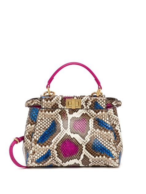 fendi mini peekaboo python